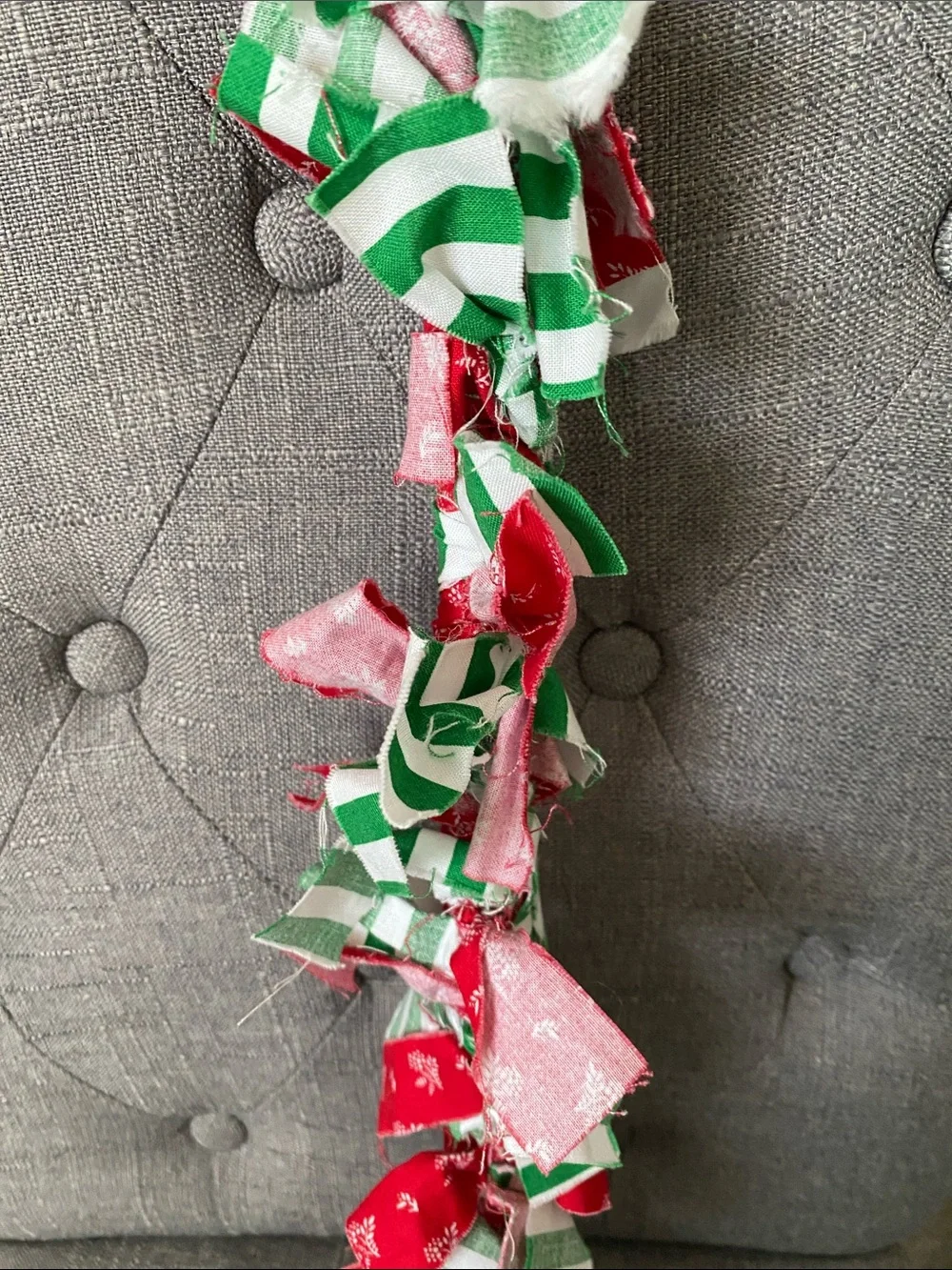 Christmas Red & Green Stripe Holiday Door Garland Candy Cane Shaped